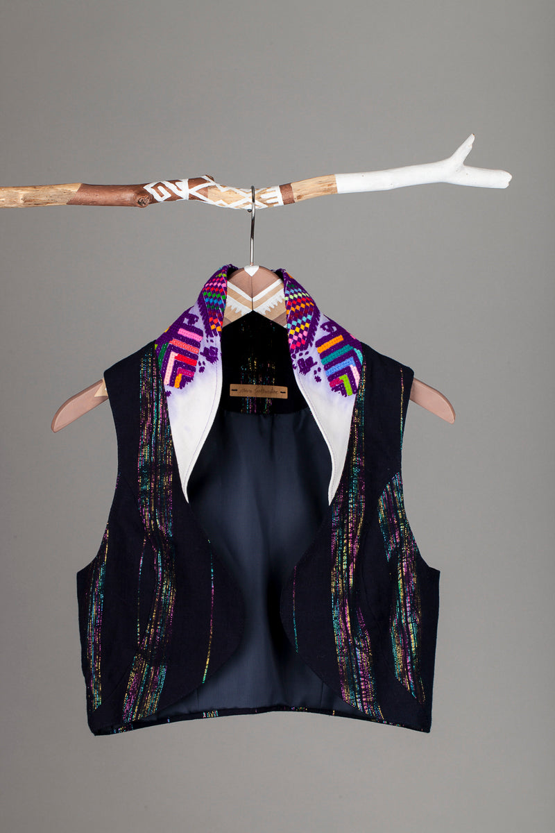 Women's vest 'Maryke no. 2 - Wizard', unique - handwoven