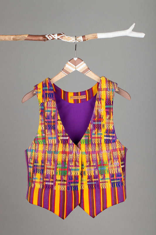 Women's vest 'Classic long no. 6 - San Juan', handwoven