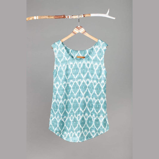 Light *Jaspe* shirt in turquoise, UNIKAT, spring, handwoven, in Guatemala, made in Germany, summer dress, ANU - Jaspe Dress