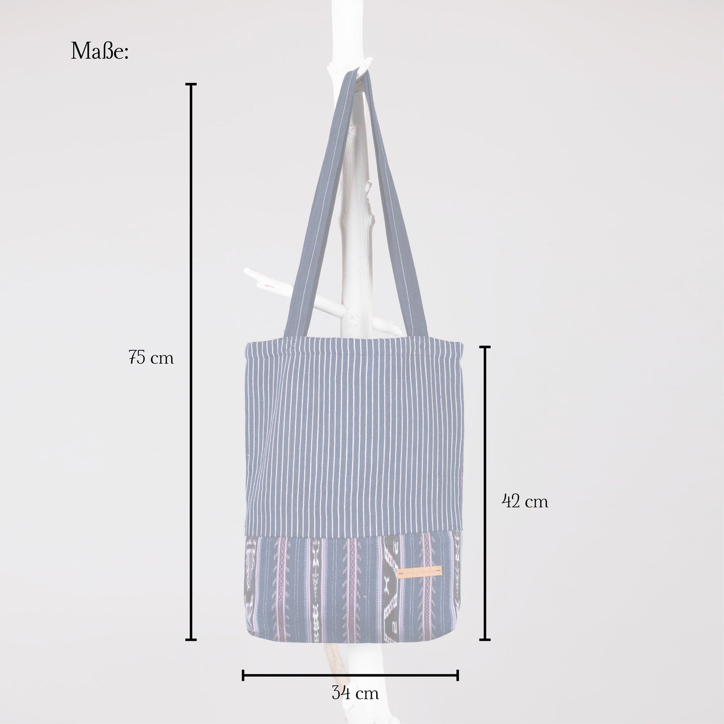 Stable hand-woven bag with inner pocket No.04, UNIKAT, lined, canvas, cotton, jute bag, fabric bag
