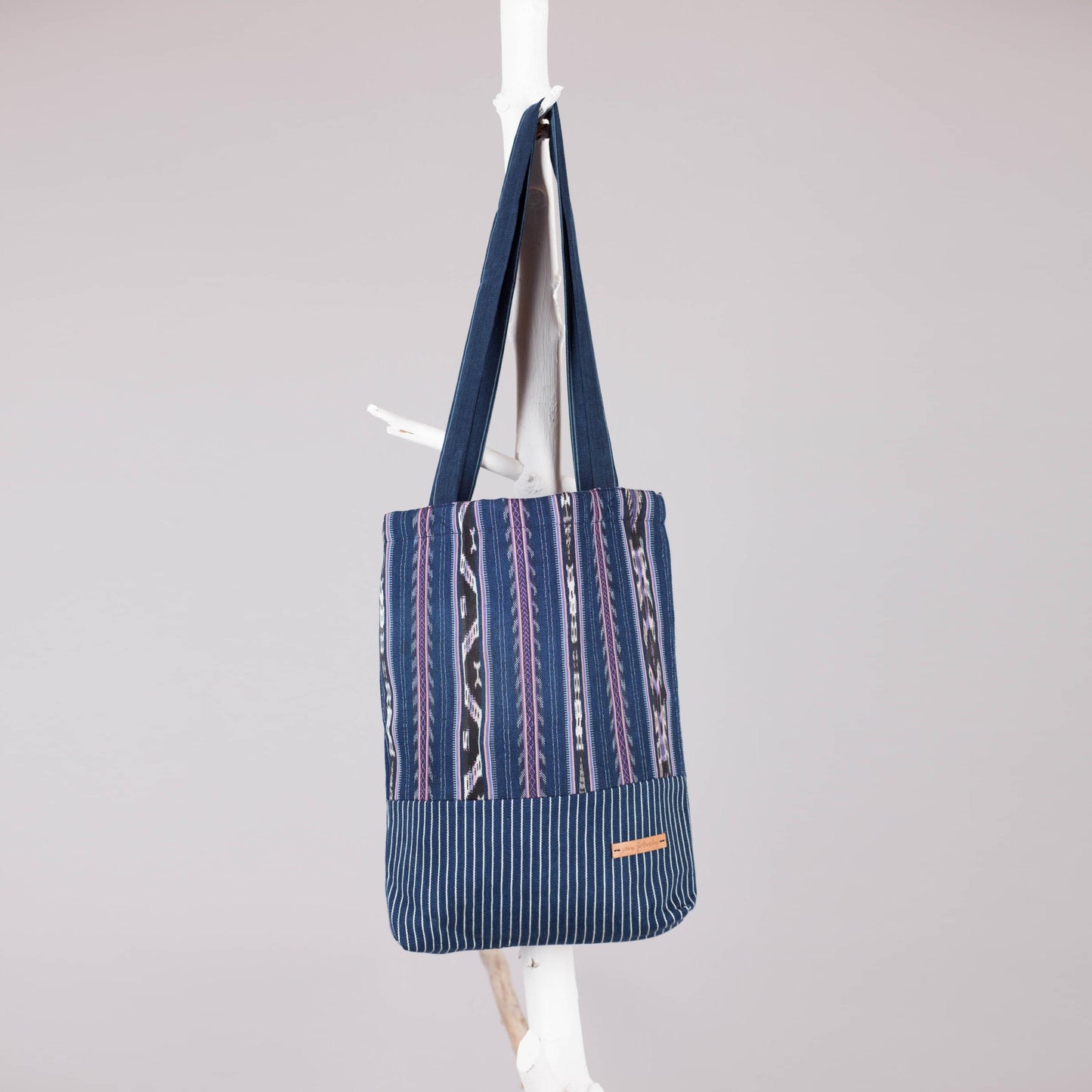 Stable hand-woven bag with inner pocket No.01, UNIKAT, lined, canvas, cotton, jute bag, fabric bag