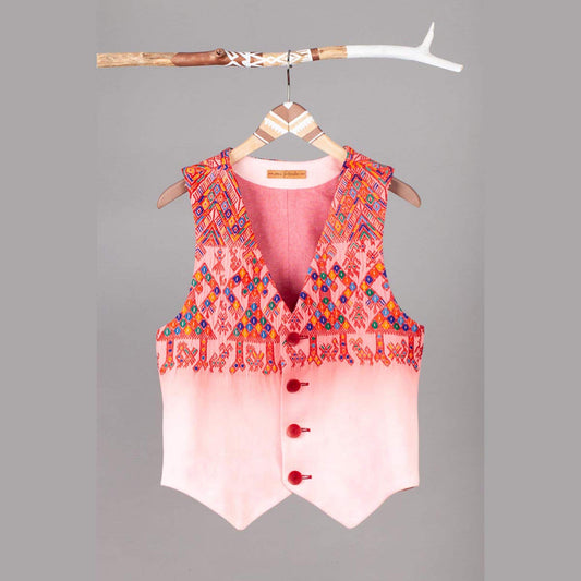 Men's vest, brocade, No.6, unique piece made of hand-woven fabrics, fairly traded