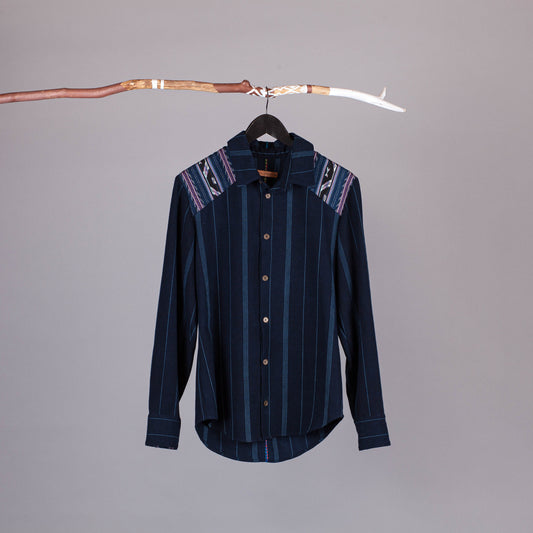 Denim Shirt Men No.8, jeans shirt for men, unique piece made from hand-woven fabrics, fairly traded